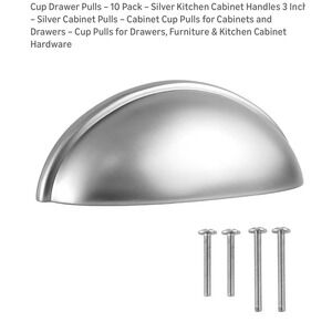 12 Drawer cabinet pulls handles hardware metal silver chrome 3" kitchen